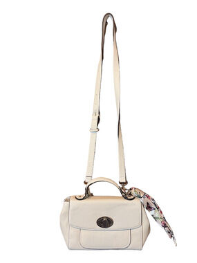 Giani Bernini Cream Crossbody Satchel with Scarf Accent